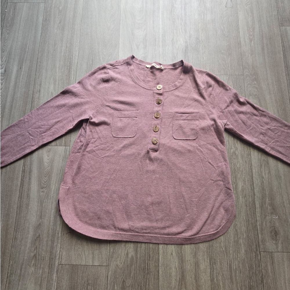 Soft Surroundings Dusty Purple Button Down Shirt